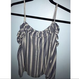 Hollister blue and white striped tank